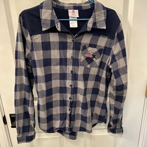 NFL Patriots Teens Navy and Gray Flannel